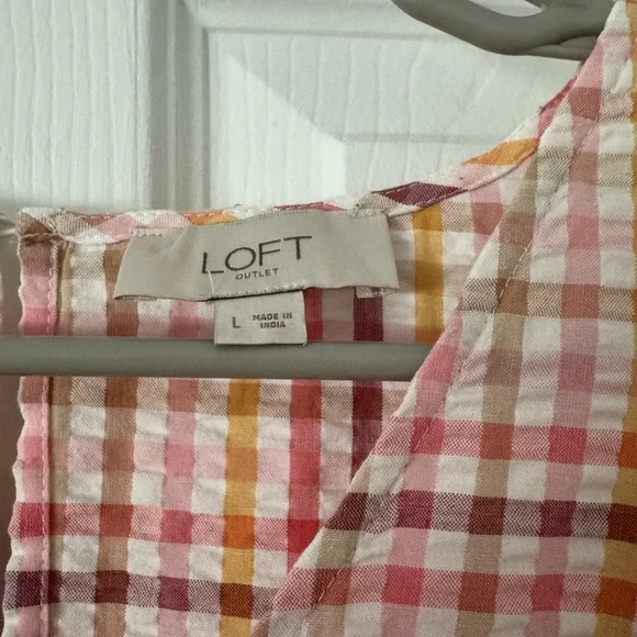 LOFT Pink Gingham Dress - Picture 3 of 4